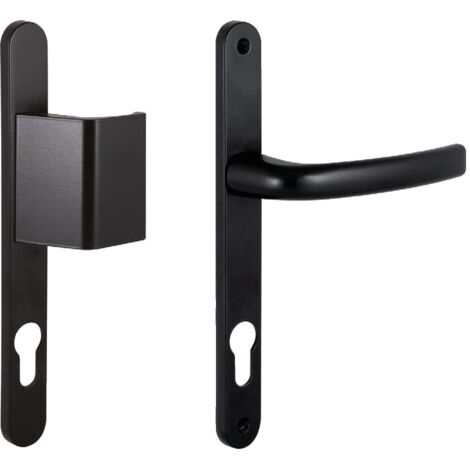 Ensemble sur plaques béquille carré 8mm entraxe 92mm noir RAL 9005 – Aluminium léger et résistant – Installation simple – 5112219202 – Sofi