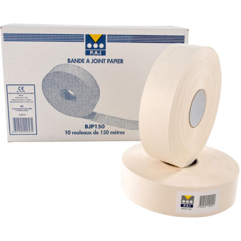 PAI – Bande à joint rouleau 150m pour plaques de plâtre – Papier kraft microperforé – Pose manuelle ou mécanique – BJP150