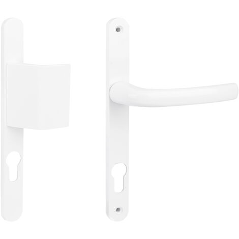 Ensemble moderne blanc aluminium 92mm entraxe – Béquille carrée 130x48mm – Garniture complète pour portes internes et externes – Sofi