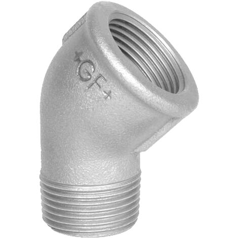 Coude 45° mâle-femelle VIRFOLLET Mod. 121 26/34 Galvanisé