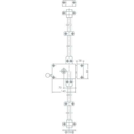 JPM – Serrure multipoint en applique 3 points – Cylindre 45mm gauche – 3 clés fournies – Pênes en acier pour sécurité renforcée - 530000-17-2A