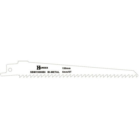 Lames de scie sabre SBM15006Bi L 150mm pour bois et métal HANGER 150307 (1/2)