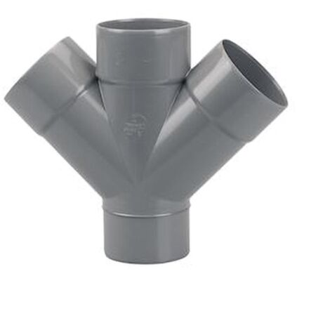 Culotte double parallèle PVC mâle femelle 45° D100 WAVIN 3025815 (1/4)