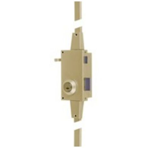 Tesa Assa Abloy – Serrure multipoint en applique TS 300 – 3 points de verrouillage – Axe 53mm – Acier doré – 5 clés incluses – Protection anti-perçage - TS30T6DAE (1/6)