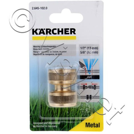 Kärcher – Raccord réparateur laiton pour tuyaux 13/15mm – Usage semi-professionnel – Connexion rapide – 26451020