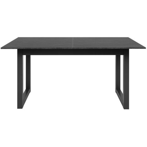 Table extensible Austin 80A - Décor ardoise foncé et anthracite - Allonge de 40 cm incluse - L160-200 x H75 x P90 cm (1/5)