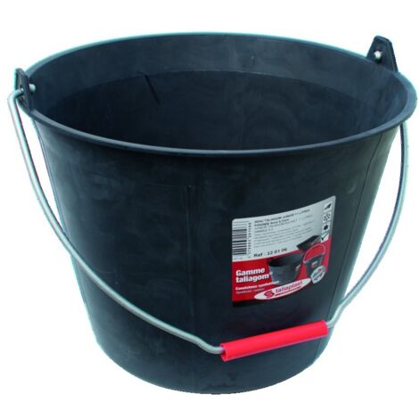 Taliaplast – Seau de maçon 11L en caoutchouc synthétique (EPDM) – Résistant aux chocs – Anse ergonomique – Graduation moulée – 320106