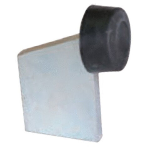 Butée de portail à souder Torbel A30010 AF 10 - Acier zingué blanc avec tampon caoutchouc (1/2)