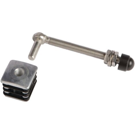 Locinox – Set de 2 charnières en aluminium avec bouchons pour portillon M12 – Longueur 150mm – Finition inoxydable pour extérieur – Montage facile sans soudure