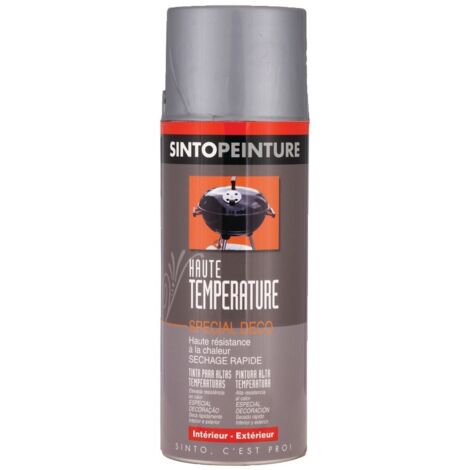 Sinto – Peinture haute température aérosol aluminium 400ml – Résistance jusqu'à 600°C – Pour chaudières et pièces métalliques – 925715 (1/2)