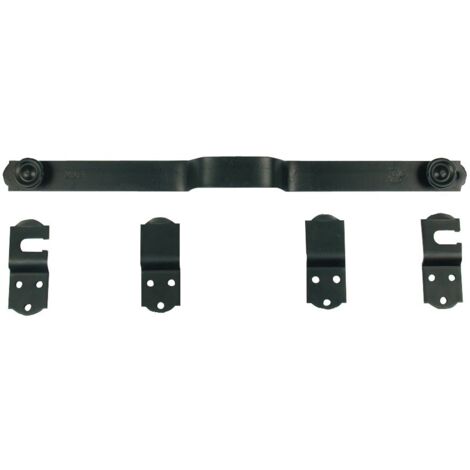Torbel – Barre de sécurité 45 cm en fer plat 30x8 mm – Finition cataphorèse noire – Système de verrouillage anti-glissement