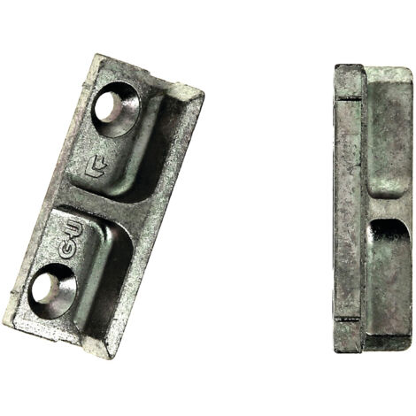 Ferco – Gâche pour crémone 42x14,5mm – Finition ferGUard – Rainure euro 6/8 – Entraxe 28mm – Axe de vissage 9,5mm – 8009750001 (1/2)