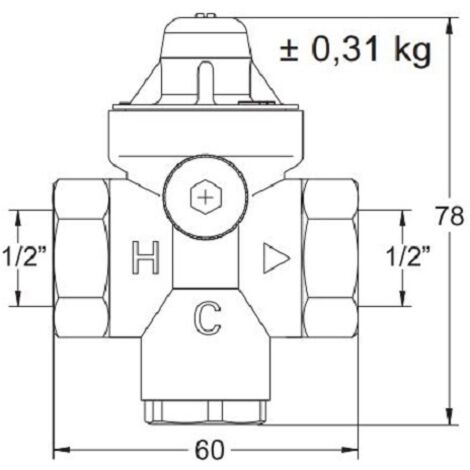Watts – Réducteur de pression en laiton DZR 1/2 – Plage de pression 1,5 à 5 bar – Installation facile pour chauffe-eau et lave-linge