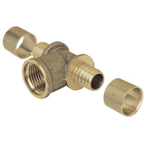 Té PER GARIS 2308-16-15 D16 1/2" Femelle Fixe Laiton Mat (1/2)