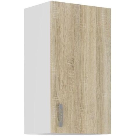 Meuble haut SARA - 1 porte - Décor chene sonoma - L40xP31xH71,5 cm - Fabriqué en Pologne (1/5)