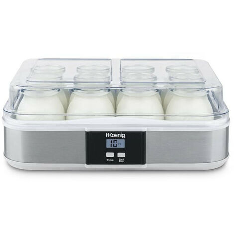 Yaourtière HKoeNIG - ELY120 - Capacité 12 pots de 160 ml - Programmable jusqu'à 15 heures - 15 W