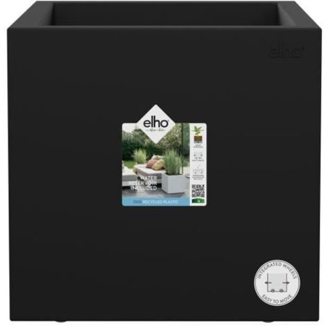 Elho Vivo Next Square 40 Bac a fleurs - Noir - Ø 39 x H 38 cm - intérieurextérieur - 100% recyclé (1/5)