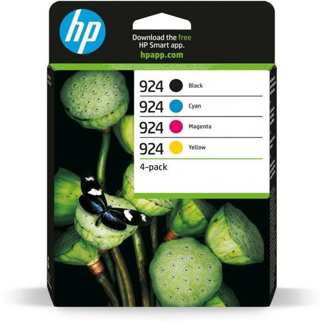 HP 924 Cartouche Encre Authentique Pack de 4 cyan, magenta, jaune, noir (1/5)