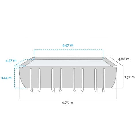 Piscine tubulaire rectangulaire Intex Ultra XTR 9,75 x 4,88 x 1,32 m
