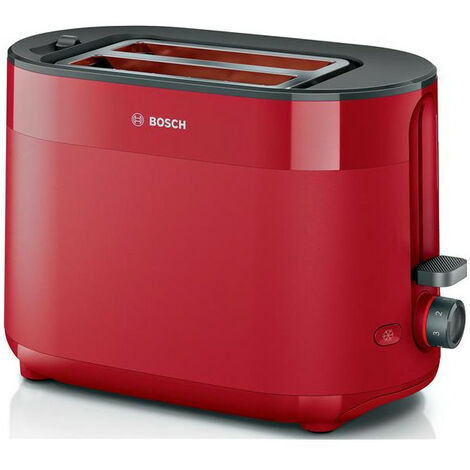 Bosch – Grille-pain 2 fentes 950W rouge – Décongélation et réchauffage – Contrôle électronique du brunissage – TAT2M124 (1/7)