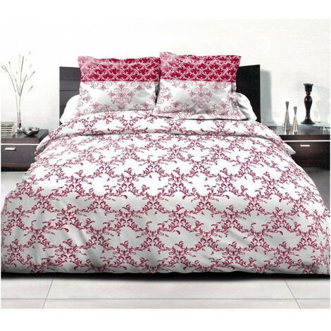 Home Linge Passion Frise Parure de Lit Bordeaux 220x240 cm