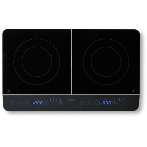 Plaque induction 2 feux 3500 W – Surface en verre noir facile à nettoyer – Minuteur jusqu'à 180 minutes – Pour cuisson rapide et efficace – Medion
