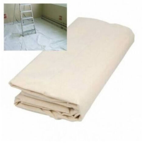 Dulary – Bâche de peinture coton plastifié 3 x 4m – Antidérapante pour sols lisses – Résistante aux éclaboussures – 142010