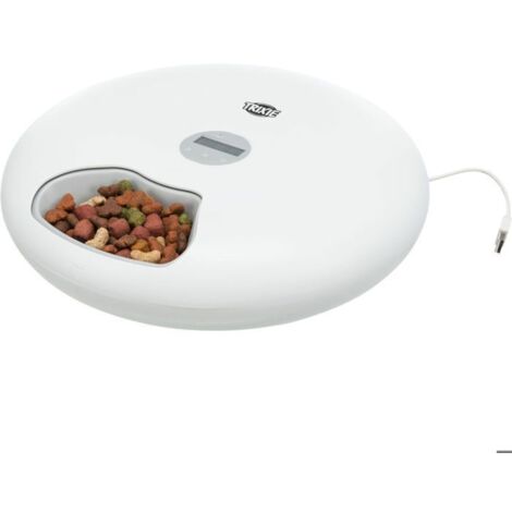Distributeur automatique de nourriture TRIXIE TX5+1 - 6 × 0,18L - ø 32 × 8 cm - Blanc (1/5)