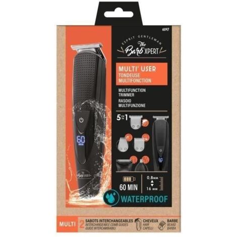 Tondeuse 5 en 1 THE BARB' XPERT 6047 - Multifonction - Avec rasoir a grilles pour barbe