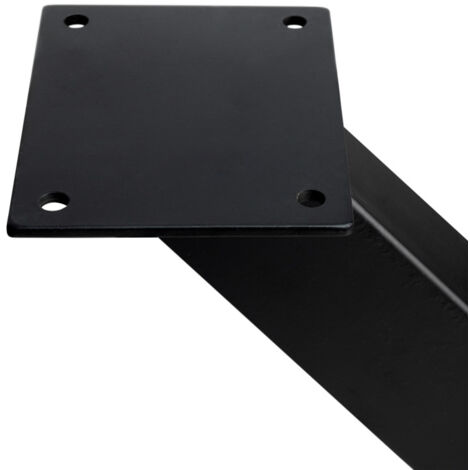 Emuca 2040214 Jeu de pieds Cross pour table, largeur 695mm, Acier, Peint en noir