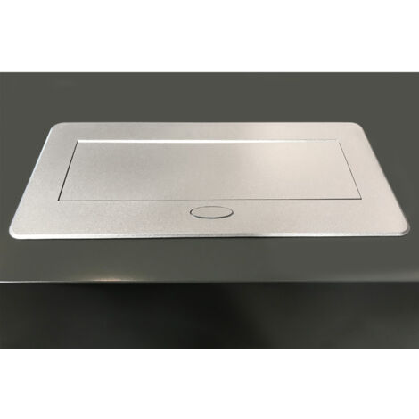 Emuca – Bloc multiprise encastré 2 ports USB – 3000W 13A – Finition aluminium – Câble 1,5m pour bureaux et meubles