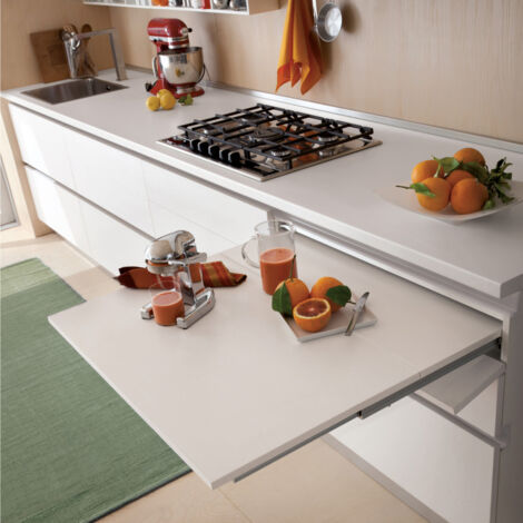 Emuca – Coulisses pour table à rallonge Coktail Reverse H35 2046369 – Aluminium anodisé – Capacité 60 kg – Longueur 750 mm pour cuisine compacte (1/6)