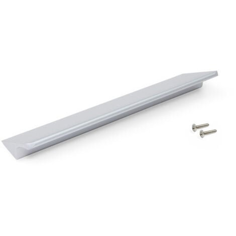 Emuca 9176062 Lot de 10 poignées pour meubles Palermo, L120mm, entraxe 96mm, Aluminium, Anodisé mat