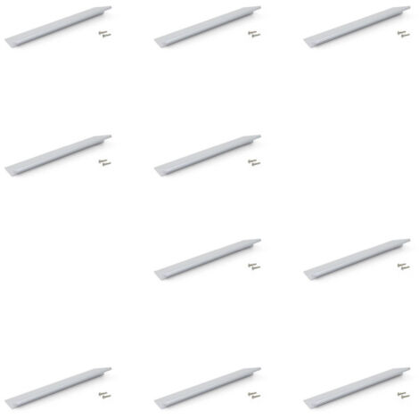 Emuca 9176062 Lot de 10 poignées pour meubles Palermo, L120mm, entraxe 96mm, Aluminium, Anodisé mat