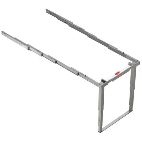 Emuca – Guides extensibles en inox brossé pour tables – Longueur 118 cm – Supporte jusqu'à 100 kg – Mécanisme robuste avec verrouillage