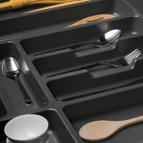 Emuca Optima Vertex Concept range couverts gris anthracite