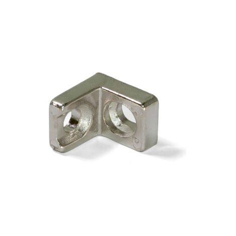 Emuca 4020907 Lot de 50 Équerres d assemblage pour meubles, 20,5x20,7mm, 2 trous, Zamak, Nickelé (1/5)