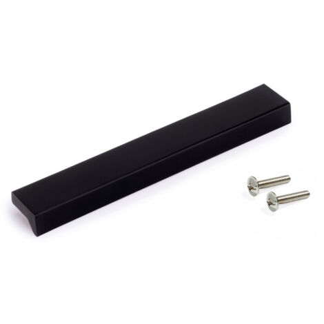 Emuca 9175167 Lot de 5 poignées pour meubles Bremen, L160mm, entraxe 128mm, Aluminium, Anodisé noir