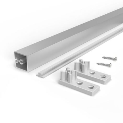 Emuca – Kit de 4 profils transversaux pour meubles de cuisine Albeam – Accessoires à visser inclus – Aluminium anodisé mat – Charge maximale 50kg