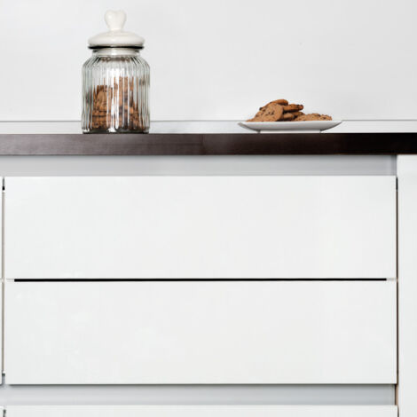 Emuca 8160162 Kit de 2 profils centraux Gola pour meubles de cuisine, longueur 2,35mm, avec accessoires, Aluminium, Anodisé mat (1/6)