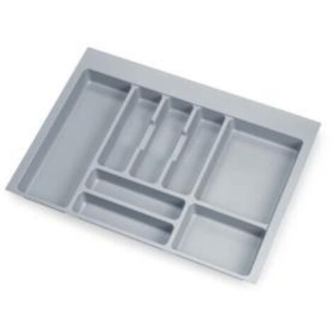 Emuca 8332021 Range couverts Optima pour tiroir universel, module 700mm, plastique, gris