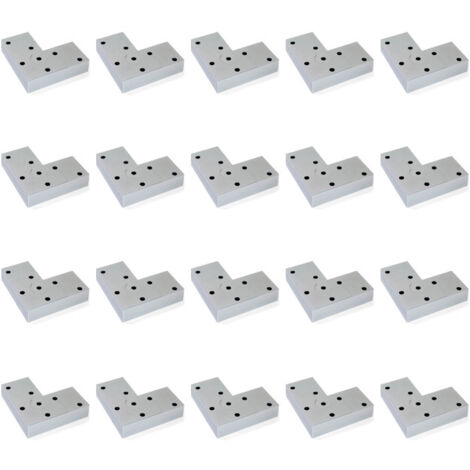Emuca 2039425 Lot de 20 pieds pour meuble Alumix 8, hauteur 12mm, Plastique, Peint en aluminium