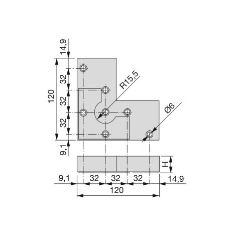 Emuca 2039425 Lot de 20 pieds pour meuble Alumix 8, hauteur 12mm, Plastique, Peint en aluminium
