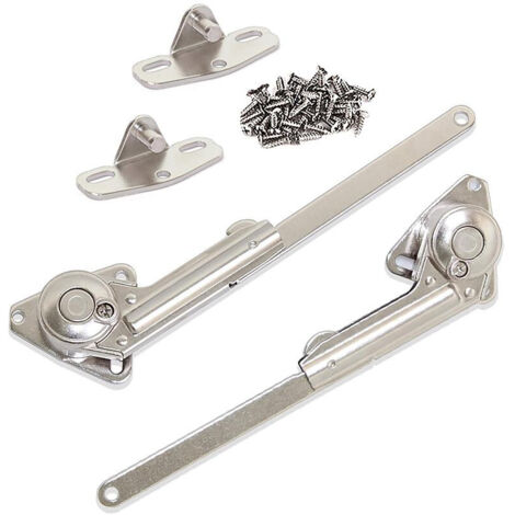 Emuca 1275707 Jeu de compas de porte relevable NSDX, force 20 70kgxcm, Acier et Zamak, Nickelé (1/3)