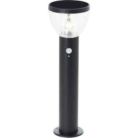 Borne extérieure - BRILLIANT - TULIP - LED et solaire - Détecteur de mouvement - Acier inoxydable et plastique - 4 W - Noir (1/5)