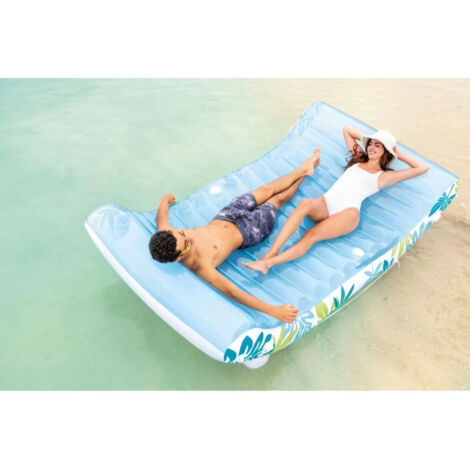 Matelas Gonflable Lounge Avec Auvent - Flotteur De Piscine 200KG - Multicolore