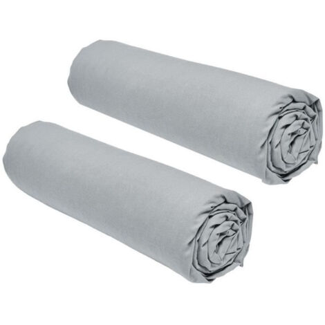 Today Essential Lot de 2 Draps Housses Gris 160x200 cm (1/2)