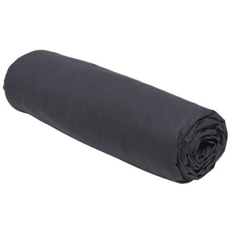 Drap-housse TODAY Essential - 90 x 190 cm - 1 personne - 100 % coton uni - Anthracite (1/3)