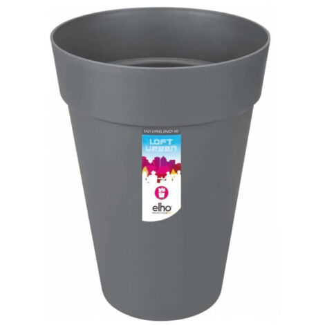 ELHO Loft Urban Pot de fleurs rond Haut 42 - Noir - Ø 42 x H 56 cm - extérieur - 100% recyclé (1/8)