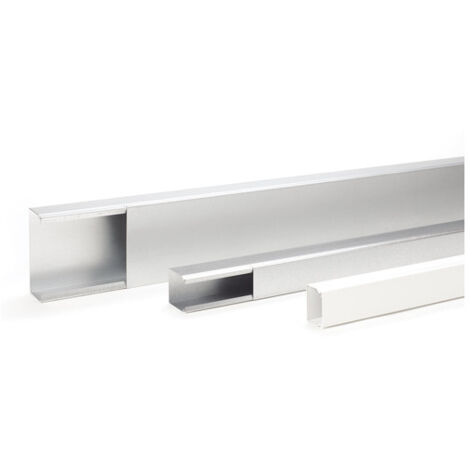 Moulure AX 2m blanc 50x20mm avec cloison – Fixation à clouer – Pour distribution encastrée des câbles – OBO BETTERMANN (1/3)